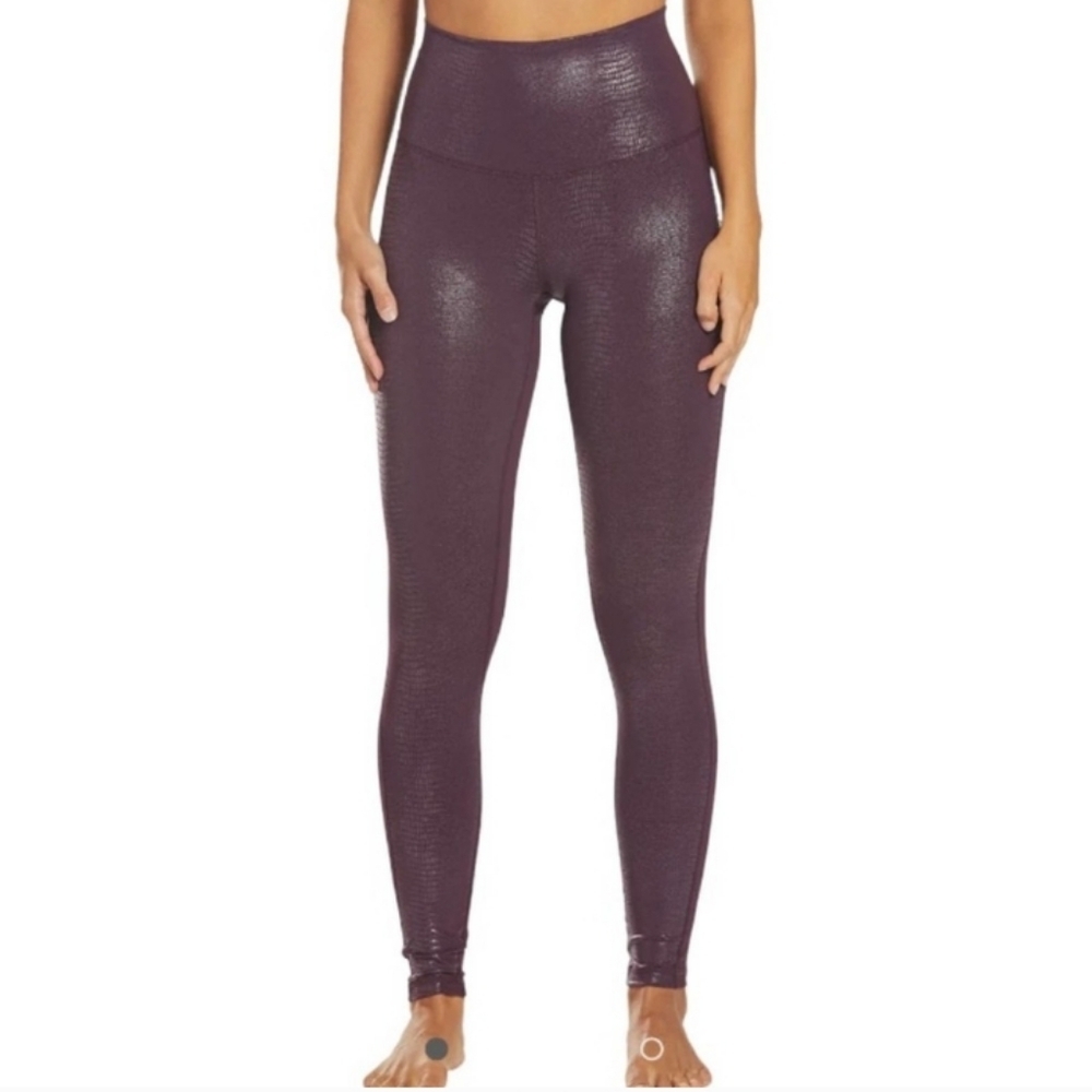 DYI Movement Tight Sz XS Burgundy Reptile Foil Leggings